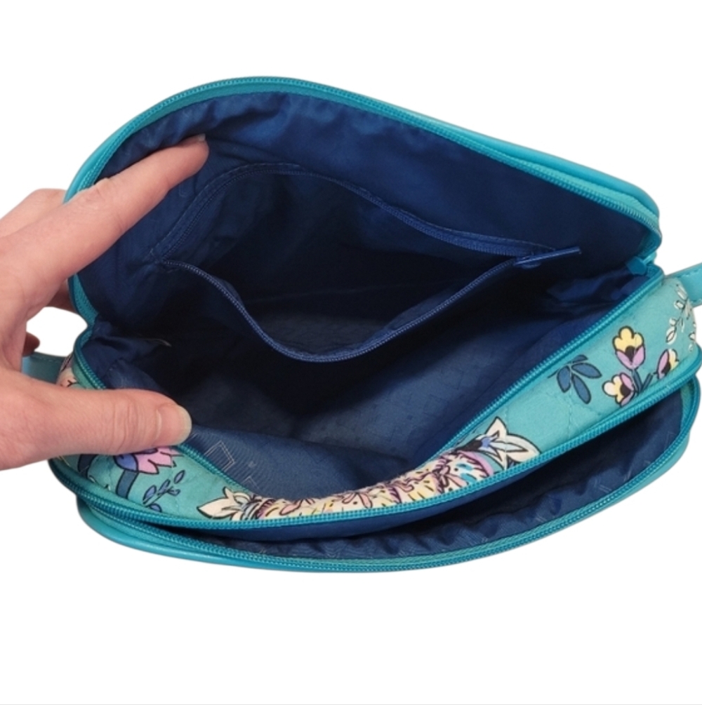 Vera Bradley Crossbody Purse with Tri Fold Wallet in Peacock Garden - Picture 8 of 15